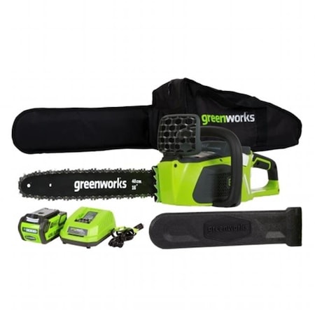 Greenworks 16 in L Battery Powered Chain Saw, 40V DC 20312